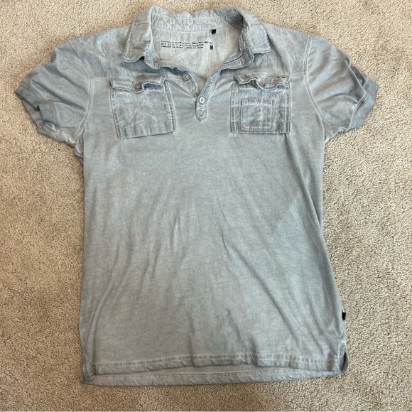 William Rast men’s short sleeve faded gray polo shirt Sz M - Picture 6 of 6